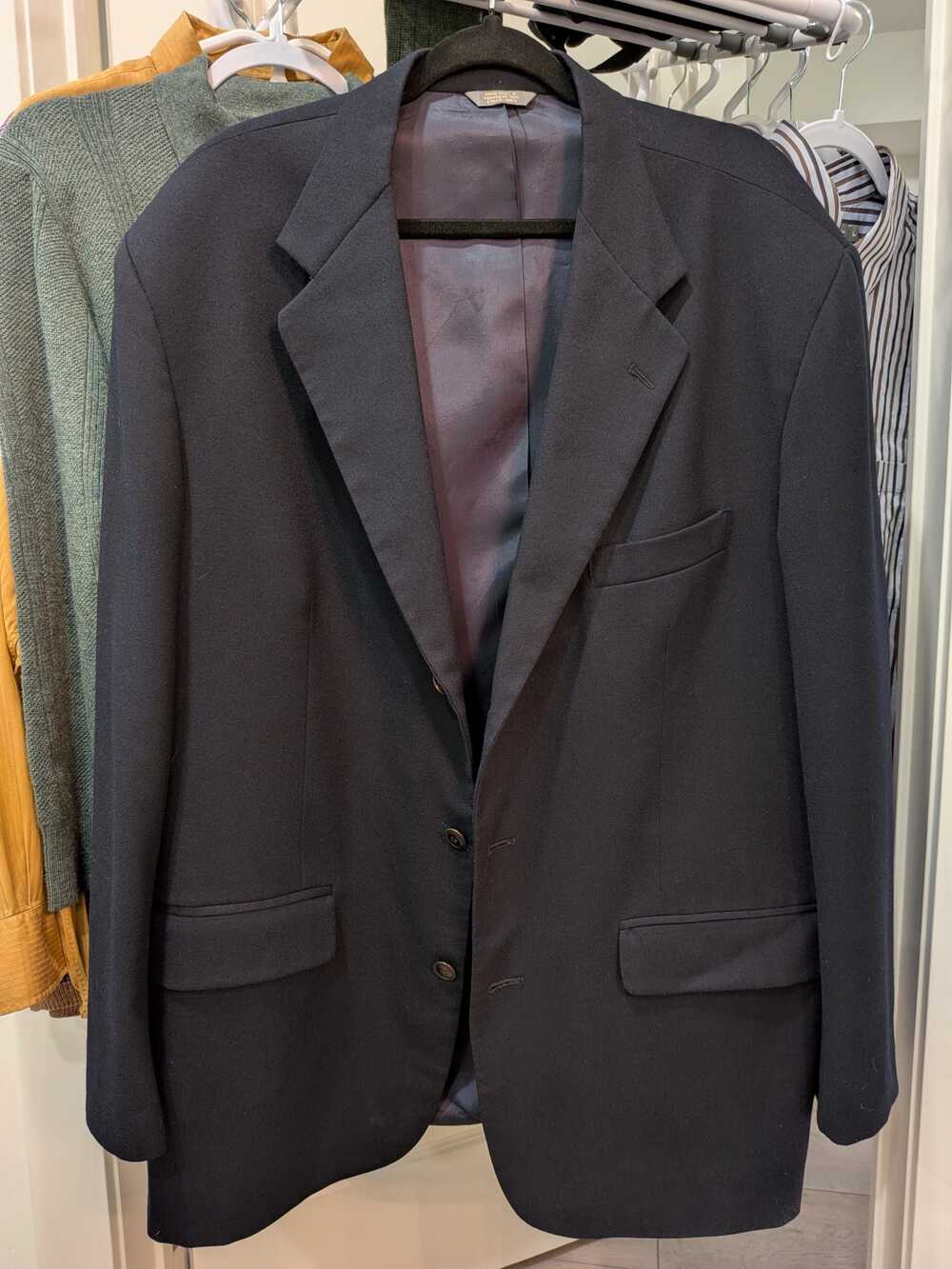 Vintage GAP Worsted Wool Blazer | Navy Tailored Sport Coat, Men's 46